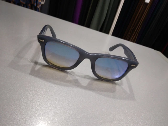 Ray-ban Rb4340 Wayfarer Nero Lenti A Specchio Tg 50 Buone Condizioni W218