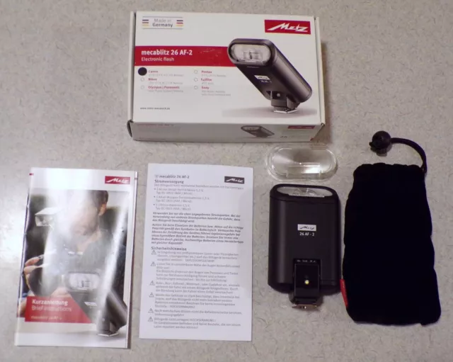 METZ Mecablitz 26 AF-2 Flash for Canon Outfit in the Box.