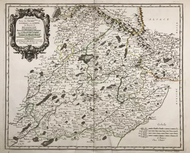 Franche-Comté Montbeliard Amont Belfort map Karte carte Sanson gravure 1658