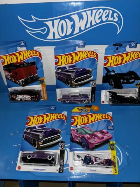 Lot Of (5) 2024 Treasure Hunt Hot Wheels,Custom '53 Chevy,Ain't Fare,Batmobile!!