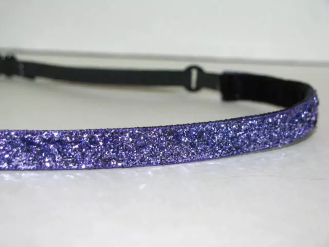 Thin Glitter Headband no slip adjustable Purple Sparkle non sweaty Hair Bands