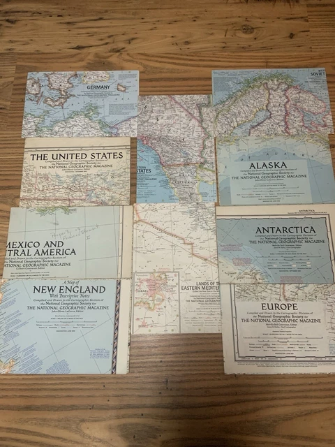 ANTIQUE NATIONAL GEOGRAPHIC Maps Lot of 29 1950s WALL MAPS ANTIQUE NATIONAL GEOGRAPHIC Maps Lot of 29 1950s WALL MAPS