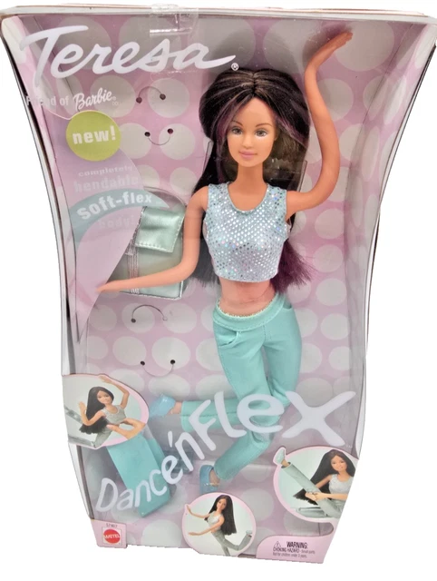 Barbie Teresa Mattel 2002 Vintage - Poupée Danse Articulée En Caoutchouc Souple, Brune - Occasion
