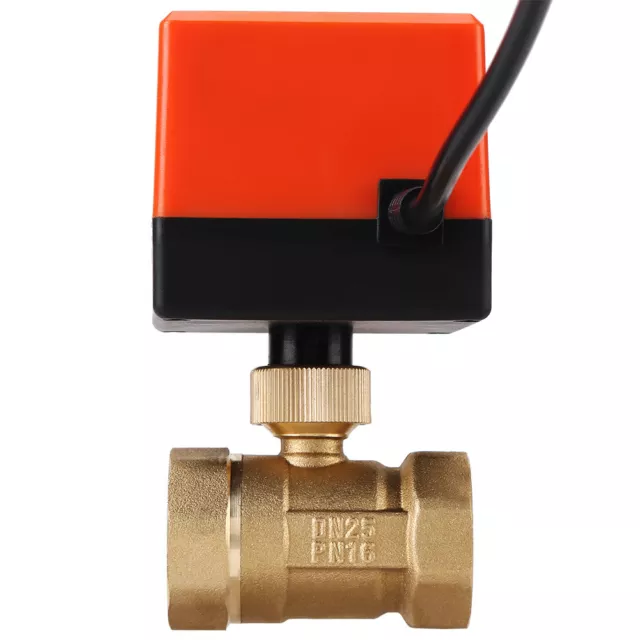 DN15/DN25 Electric Motorized Ball Valve Brass 2 Way 3-Wire AC 220V 4W 1.6Mpa NEW 3