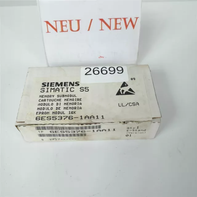 Siemens Simatic S5 6ES5376-1AA11 Memory Submodule S56ES53761AA11