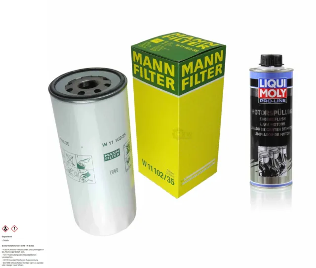 Mann-Filter Filtro de Aceite W 11 102/35 + Liqui Moly 2427 pro-Line Lavado Motor