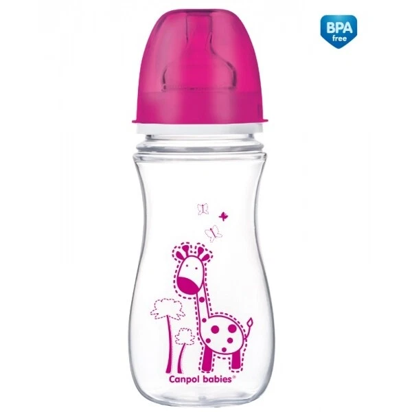 CANPOL Bebés Ancho Cuello Anti-cólicos Botella Fácil Arranque Colorido Animales,
