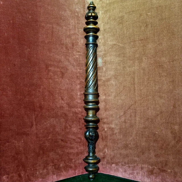 Wall spiral acanthus leaf carving column Antique French architectural salvage