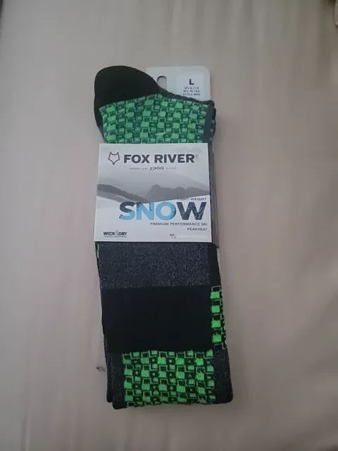 FOX RIVER LIGHTWEIGHT Snow Ski Over Calf Socks Unisex L Peakheat $21.99 ...