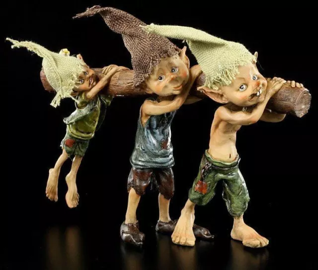 Pixie Kobold Figur - Ich helf mit tragen - Fantasy Troll Gnom Deko