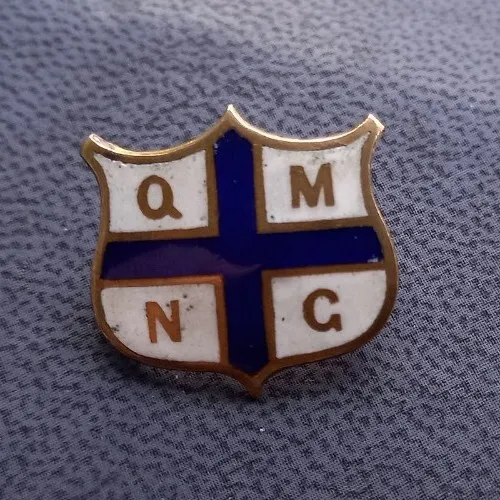 Vintage QMNG Queen Mary's Needlework Guild Enamel Pin Badge Vaughtons