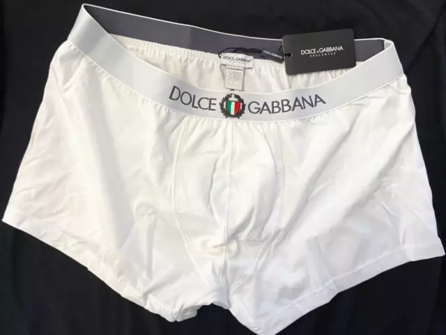 Dolce & Gabbana Men’s Sport Crest Regular Boxer Size 6 (UK 38") **NEW** White