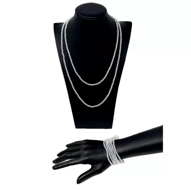 Trasparente Collana o Bracciale Cristallo Filo Lungo Elastico Donna,100cm C/11