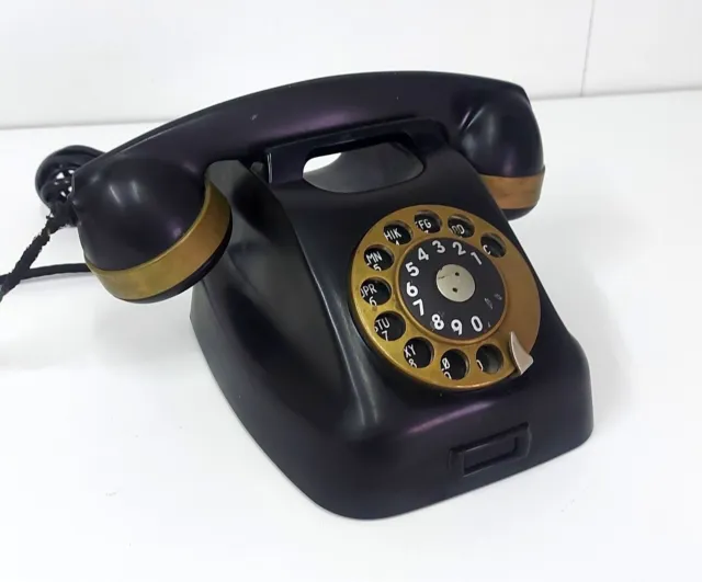 Vintage Bakelite Danish Telephone Telefon Fabrik Automatik. 1960s Black