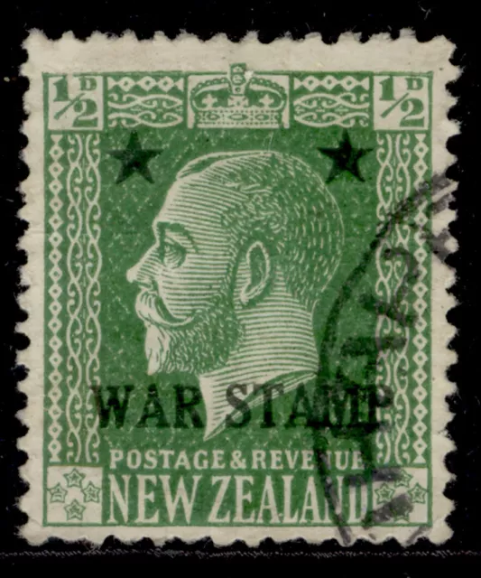 NEW ZEALAND GV SG452, ½d green, FINE USED.