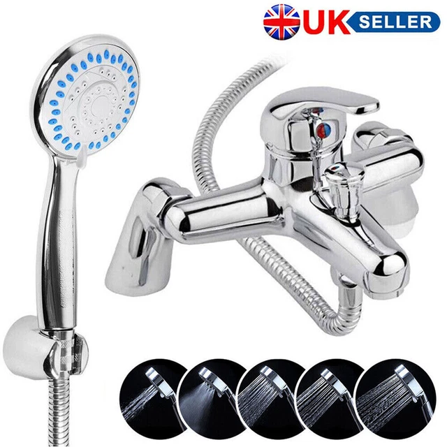 LUXURY BATHROOM CHROME Sink Bath Filler Tap Shower Mixer Taps with Hand ...