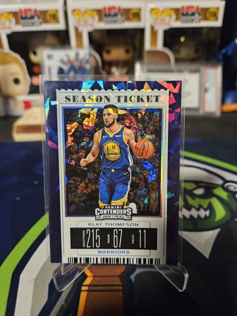 2019 Panini Contenders Draft Season Ticket Klay Thompson #31 Blue Cracked Ice/23