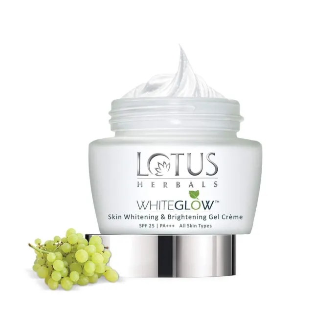 Lotus Herbals White Glow Hautaufhellende und aufhellende Gelcreme, LSF-25, 40 g