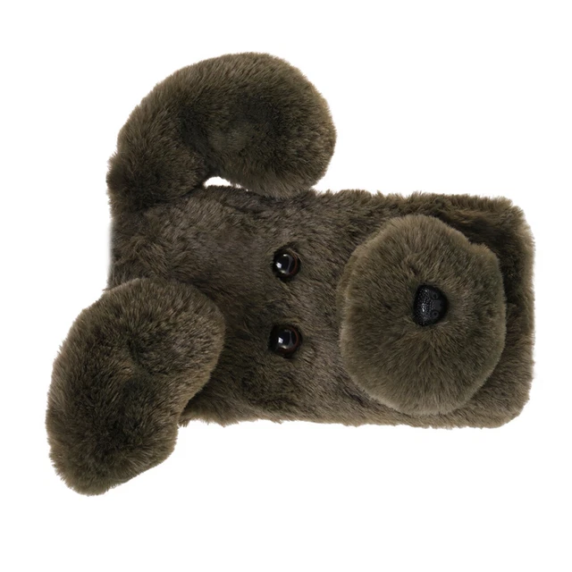 Doux chien en peluche à motifs cas de téléphone mignon mode hiver garder 4