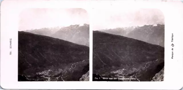 Suisse, Vue d&#039;une vallée depuis le Col de la Gemmi, Vintage print, ca.1900,