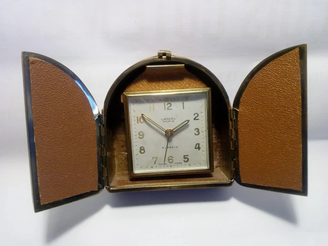 ANCIEN REVEIL DE voyage style montre gousset dans son etuit EUR 19,90