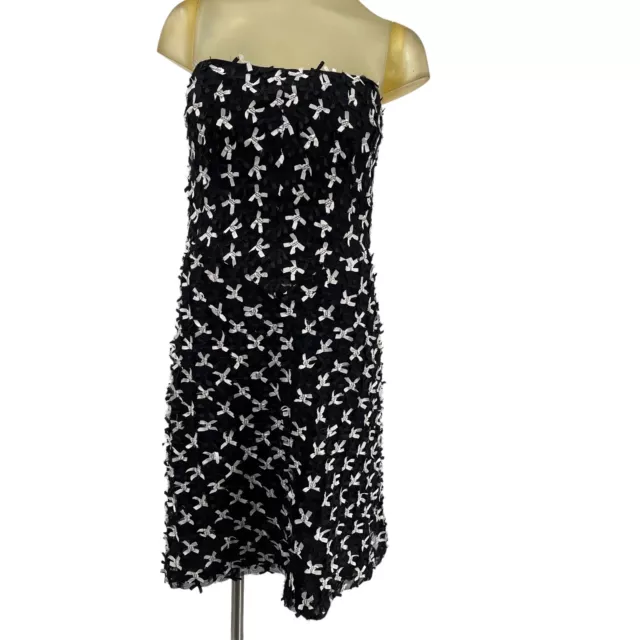 White House Black Market Size 10 Strapless Dress A Line Black WHBM New $ 138