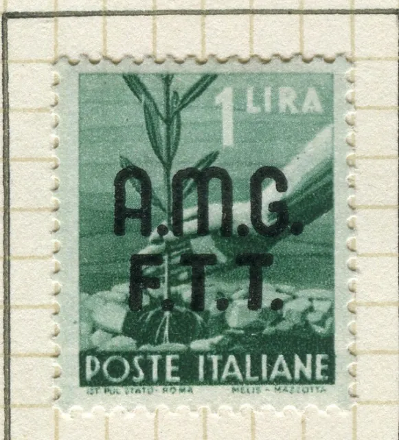 ITALY VENEZIA GIULIA; 1947 early AMG FTT Optd. Mint hinged 1L. value