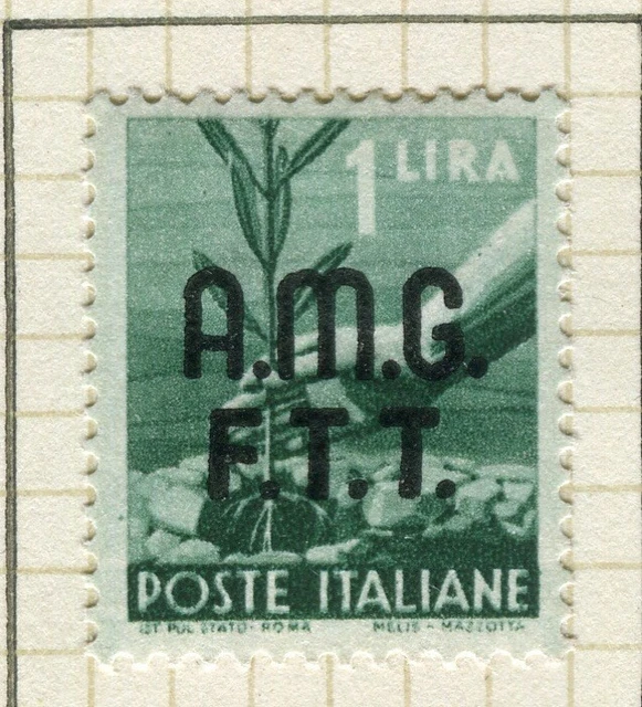 ITALY VENEZIA GIULIA; 1947 early AMG FTT Optd. Mint hinged 1L. value