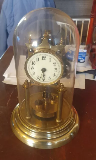 Antique GUSTAV BECKER  Style German Torsion Anniversary Clock 400 Day Brass