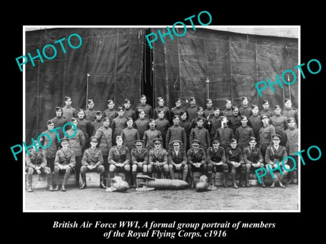 OLD 8x6 HISTORIC PHOTO BRITISH AIR FORCE WWI ROYAL FLYING CORPS GROUP c1915