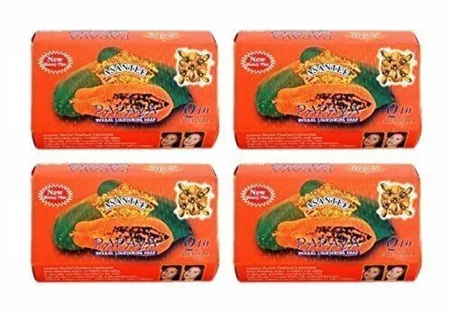 125g x 4 Asantee Thai Papaya Herbal Skin & Honey Soap