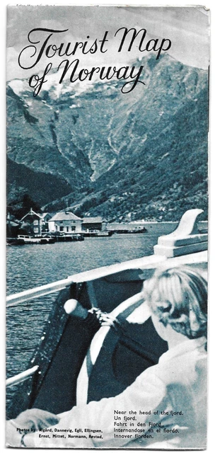 Vintage Map Norway Travel Tourist Brochure Photo Images 1956