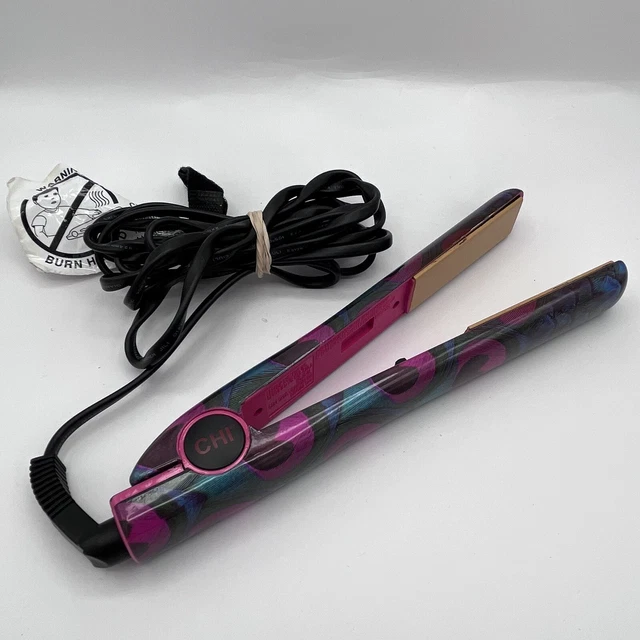 CHI Pink Peacock Design 1" Professional Ceramic Hair Straightener Flat Iron