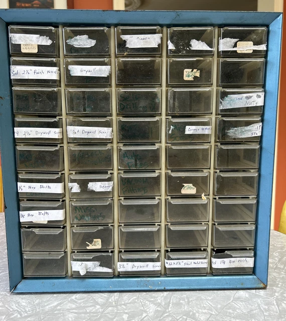 Vintage 45 Drawer Metal Akro-Mills Small Parts Storage Organizer Cabinet Bin USA