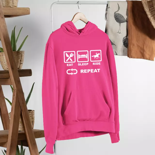 Eat Sleep Ride Repeat Hoodie Reiten Reiter Liebhaber lustige Retro Geschenke