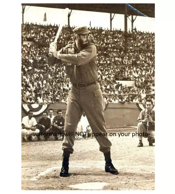 Fidel Castro Playing Baseball PHOTO Cuban President Havana Cuba 1959 2