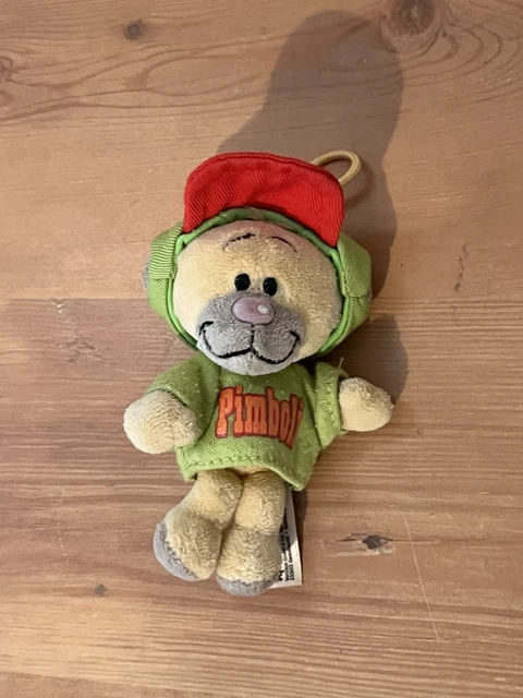 Peluche Doudou Ours Pimboli Aviateur - Avec Gilet Et Casquette, Velours - Occasion - Parfait Pour Collection Ou Enfant