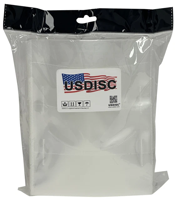 500 USDISC Plastic Sleeves 4mil 5.75 x 7.5, Double 2 Disc (Clear)