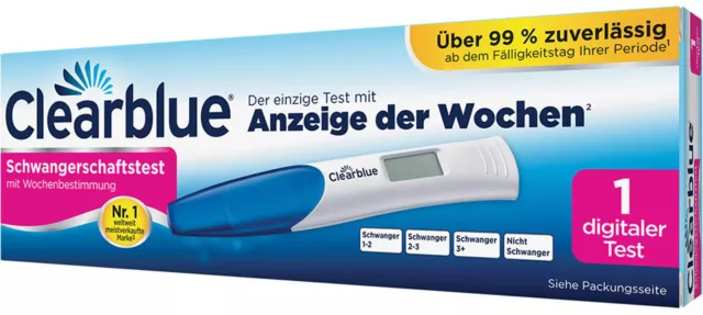 2 x prueba de embarazo digital Clearblue con determinación semanal