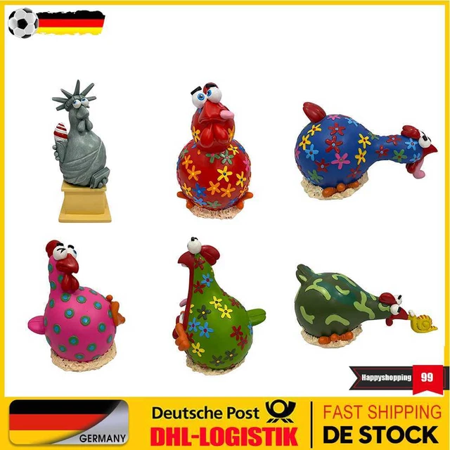 Resin Chicken Statue Funny Cute Chick Figurine Animal Art Sculptures Home Decor