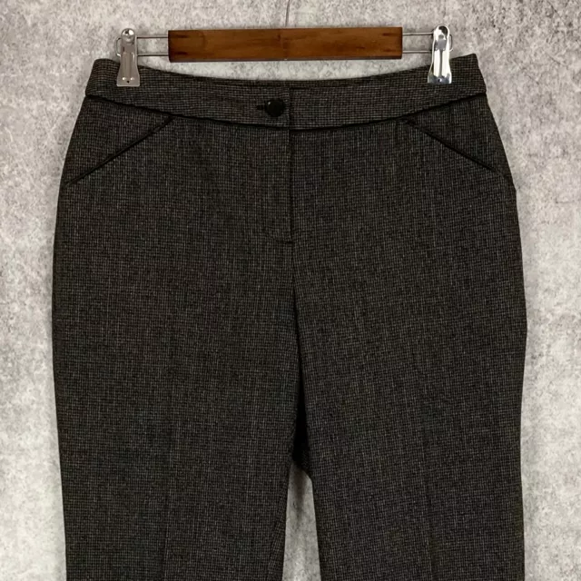 Rafaella curvy womens houndstooth dress pants 4P petite stretch straight leg