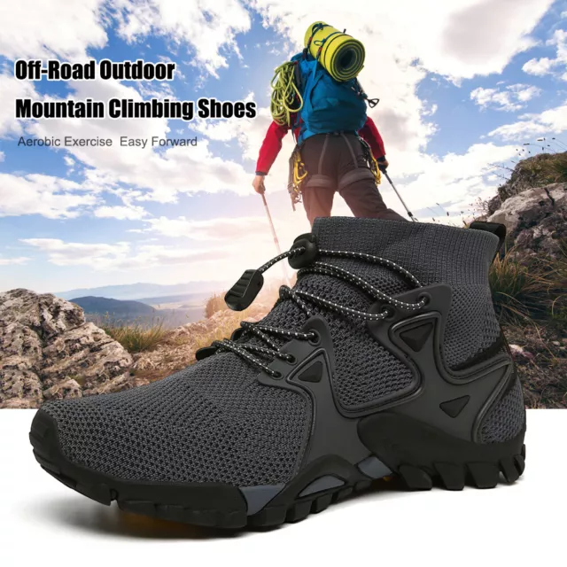 MEN BAREFOOT SHOES Breathable Mesh Comfortable for Hiking Cycling (46 ...