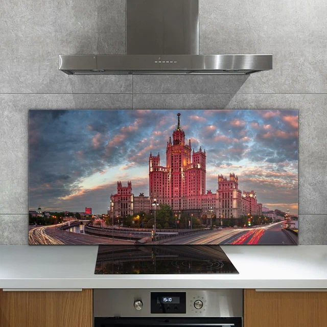 KITCHEN SPLASHBACK TOUGHENED Glass Cooker Panel Moscow Russia ...