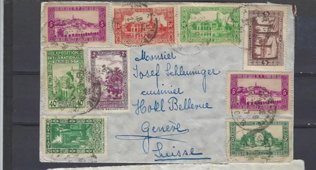 Algeria-French Colonies-Cover-Nice Franking-Missing Flap-F-To Europe-