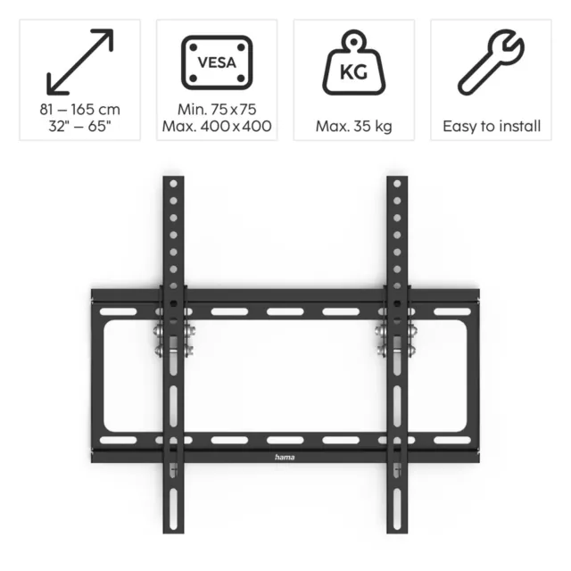 Hama TV Wandhalterung LED LCD Wandhalter TV 32-75 Zoll neigbar VESA bis 400x400 2