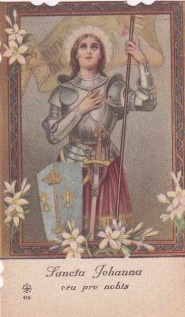 Santino Holy Card Antica Immagini Sacre Santa Giovanna D'arco Preghiera