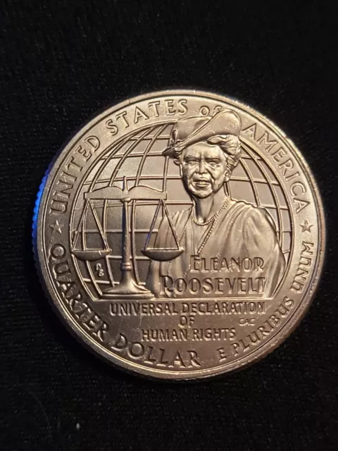 2023-P Eleanor Roosevelt Quarter Error "Die Chip on Scale"