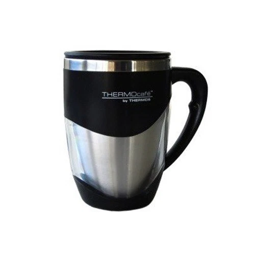 100% Genuine! THERMOS 375ml Stainless Steel Inner Double Wall Desk Mug Black!