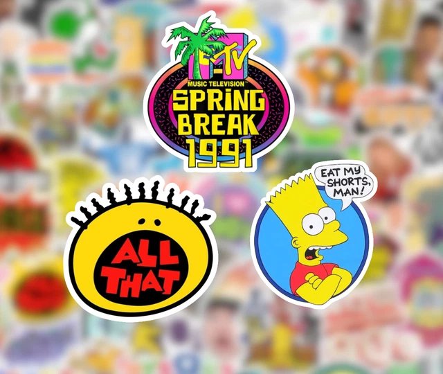 25/50 1990’S STICKER Pack-Waterproof Vinyl-Rugrats MTV Nickelodeon All ...