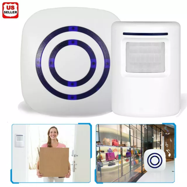 Wireless Entry Door Bell Welcome Motion Sensor Detector Gate Chime Alert Alarm